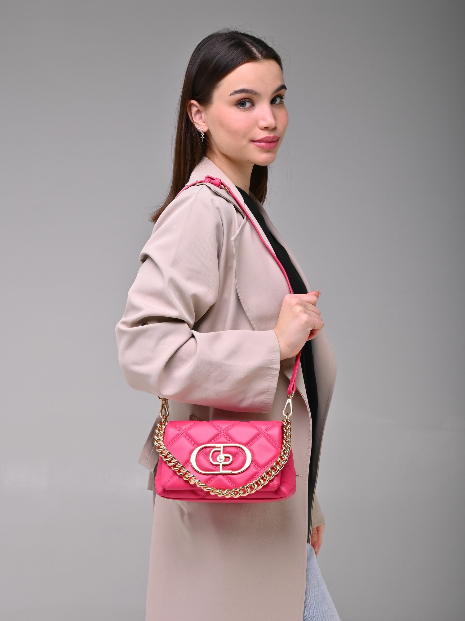 Сумка багет Daniele Patrici, розовый 2 — фото 1