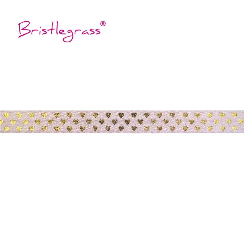 BRISTLEGRASS Эластичные ленты для волос с фольгированным принтом 2/5/10 ярдов