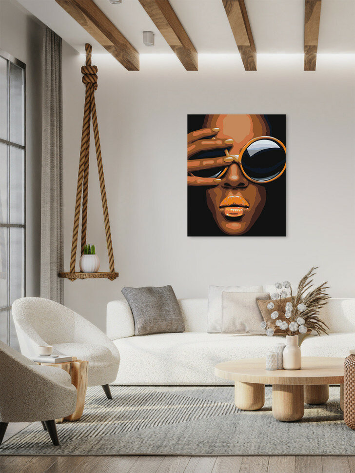 Картина по номерам "Девушка в очках" — фото 1