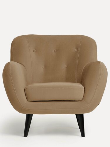 Изображение товара Кресло мягкое для отдыха в гостиную Элефант велюр Max beige, 90х85х90