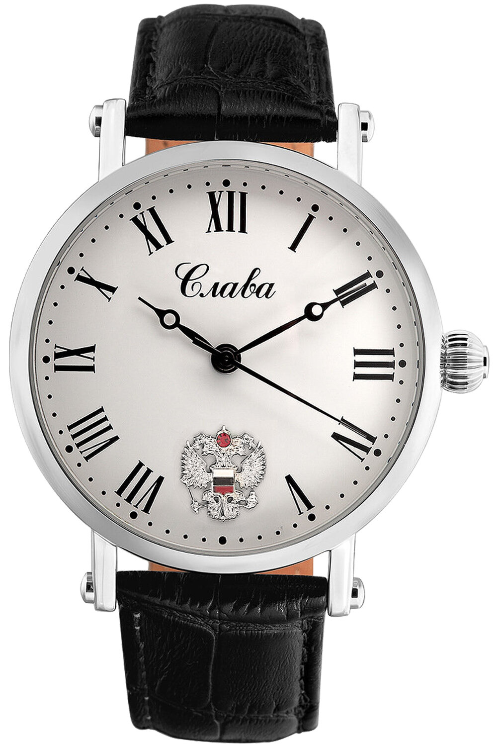 Наручные часы Слава Премьер, серебряный, белый — фото 1