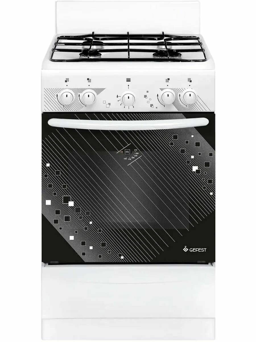 Плита газовая GEFEST ПГ 5100 0017 объем духовки 52 л газ-контроль духовки энергопотребление A белая
