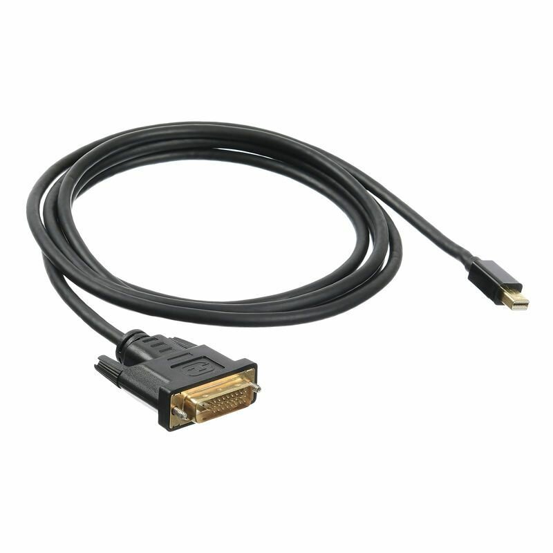 Кабель аудио-видео BURO 1.1v, miniDisplayport (m) - DVI-D (Dual Link) (m) , 2м, GOLD черный [bhp mdpp-dvi-2] - фото №3