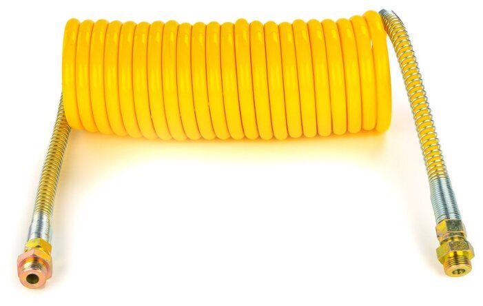 Шланг спиральный пневматич. соединительный тягача с прицепом евро полиамид ф М22 дл 75м желтый