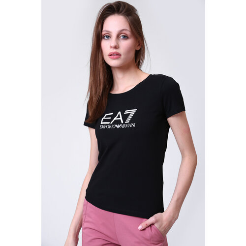 ea7 футболка черная логотип m Футболка спортивная EA7, размер M, черный