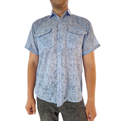 фото Рубашка , размер 4xl, голубой бинь бинь