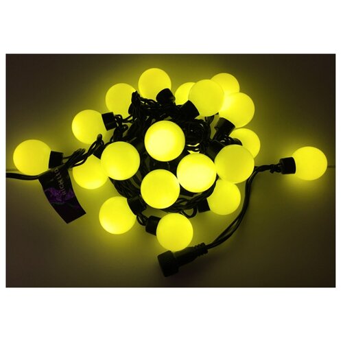 фото Гирлянда rich led нить большие шарики rl-s5-20c-40b-b, 500 см, 20 ламп, желтые диоды/черный провод