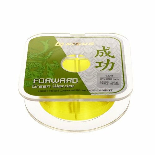 фото Леска nisus forward warrior, диаметр 0.203 мм, тест 3.55 кг, 100 м, зелёная