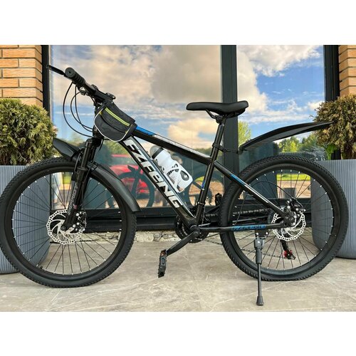 Велосипед горный FZFENG 24 21s Прогулочный Взрослый Подростковый Спортивный Унисекс черный с синей полосой 1930000₽