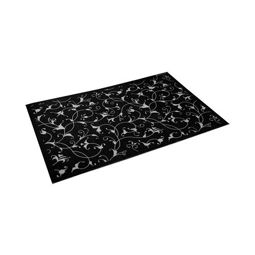 фото Придверный коврик vortex samba лилии (22403), размер: 0.9х0.6 м, черный/серый