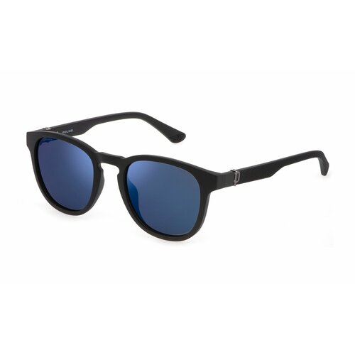 Солнцезащитные очки Police, круглые, оправа: пластик, для мужчин, черный