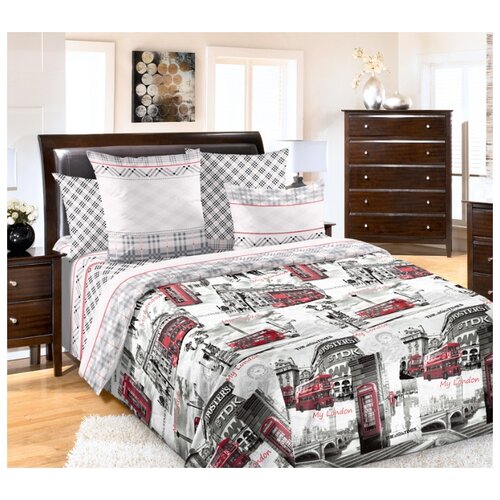 фото Постельное белье «лондон 1», перкаль (2.0 европростыня) текс-дизайн