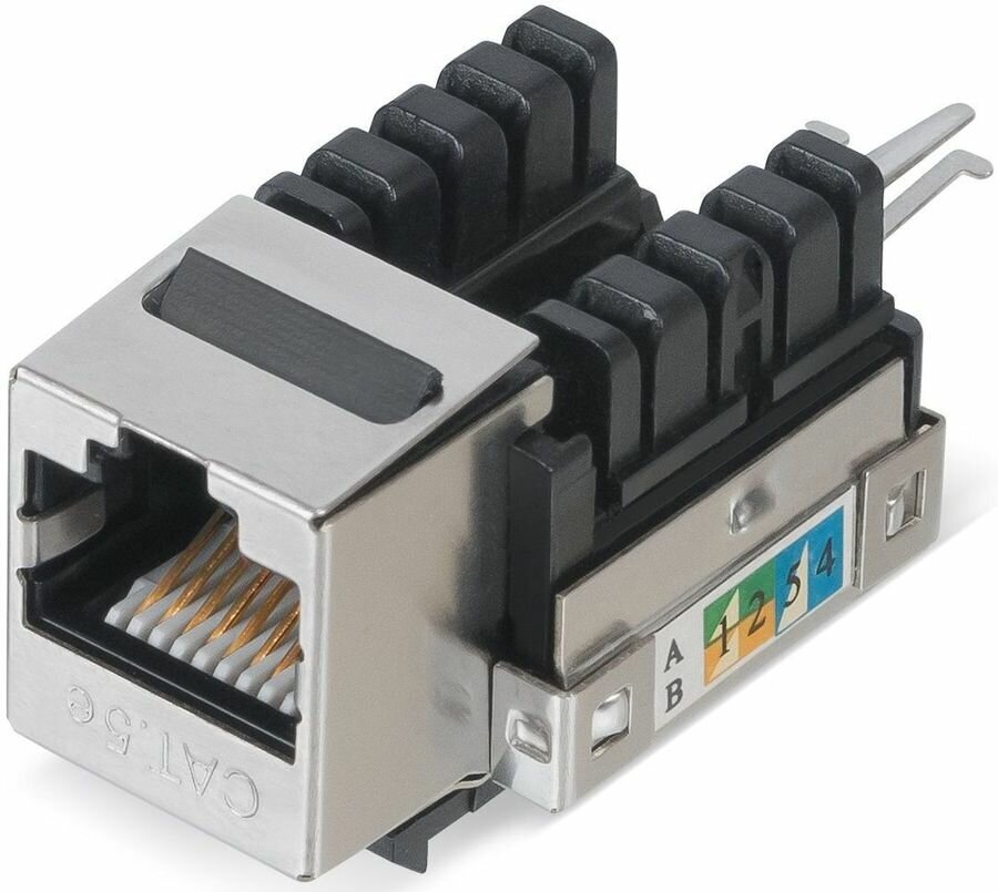 Модуль WRline (WR-KJ-RJ45-C5E-SH-90) информ. KeystoneRJ45 1 кат.5E FTP черн.