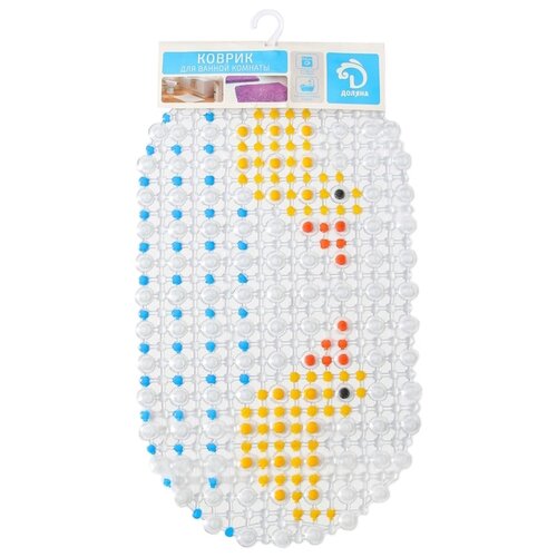 фото Коврик доляна влюбленные уточки, 36х67 см прозрачный