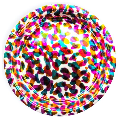 фото Ukid gift набор одноразовых тарелок "калейдоскоп, голография", 7''/18 см - 6 шт волна веселья