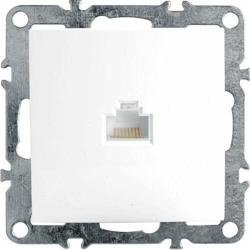 Розетка RJ45 для компьютерных сетей Cat 5 скрытая проводка   белая Эрна Stekker PST00 9107 01 39314 IP20