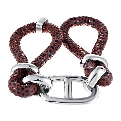 фото Element47 браслет из серебра 925 пробы с кожей 180b003_bt_kj_001_wg, 18 см