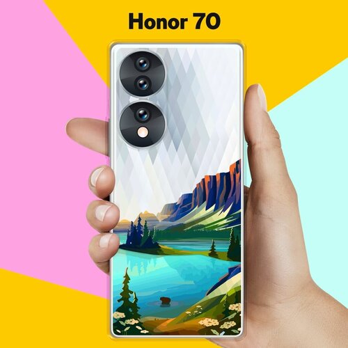 Силиконовый чехол на Honor 70 Озеро и горы / для Хонор 70 чехол книжка горы озеро лодка на honor 70 хонор 70 черный