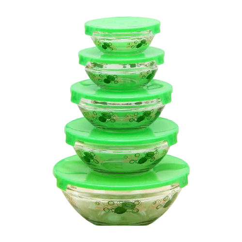 фото Доляна набор салатников киви 5 шт. зеленый