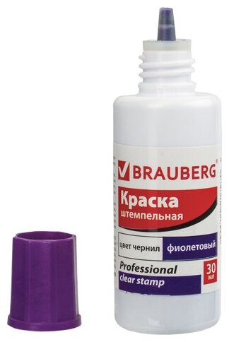 Штемпельная краска BRAUBERG PROFESSIONAL, clear stamp, 30 мл, 1 шт.