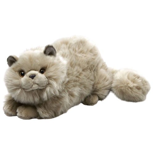 Мягкая игрушка Leosco Кот лежащий серый, 30 см, серый мягкая игрушка leosco кот полосатый 27см лежащий