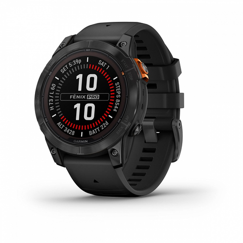 Смарт-часы GARMIN Fenix 7 PRO Solar Edition серые с черным ремешком (010-02777-01) умные часы garmin fenix 7 pro solar серый с черным ремешком 010 02777 00