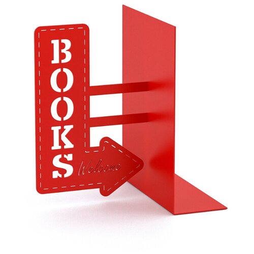Ограничитель для книг BookShop красный