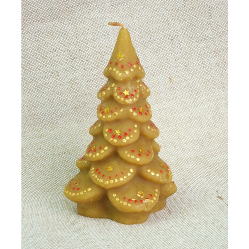 Свеча восковая Ёлочка с росписью 7х11 см Промёд 150 г