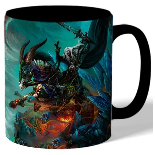 фото Кружка цветная с рисунком мужик на мифическом коне drabs