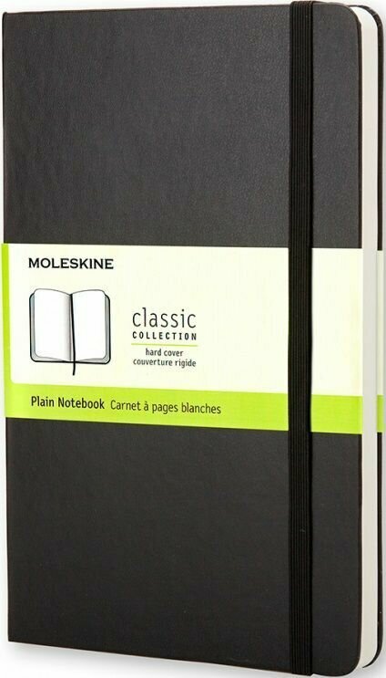 Блокнот Moleskine CLASSIC QP062 13х21см 240стр. нелинованный, твердая обложка, черный