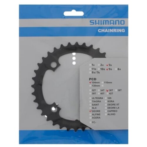 Звезда передн. Shimano, DEORE, для FC-M590/T4010, 36T, цв. черный Y1LD98090