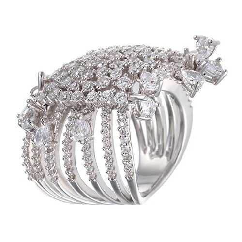 фото Element47 широкое ювелирное кольцо из серебра 925 пробы с кубическим цирконием dm0872r_001_wg, размер 17.75