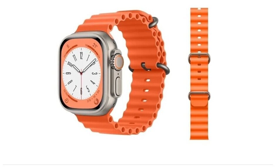 Силиконовый ребристый ремешок "Prime Watchband" для Apple Watch 38/40/41 mm S/M, оранжевый