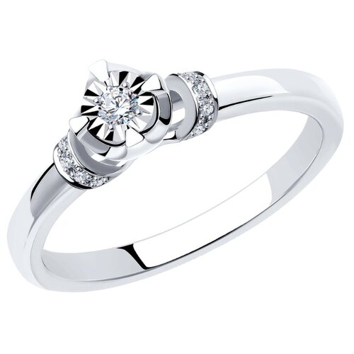 фото Sokolov помолвочное кольцо из белого золота с бриллиантами 1011075, размер 17