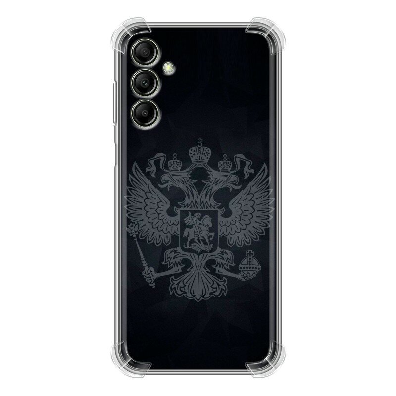 Дизайнерский силиконовый с усиленными углами чехол для Самсунг Гэлакси А14 / Samsung Galaxy A14 Герб России принт