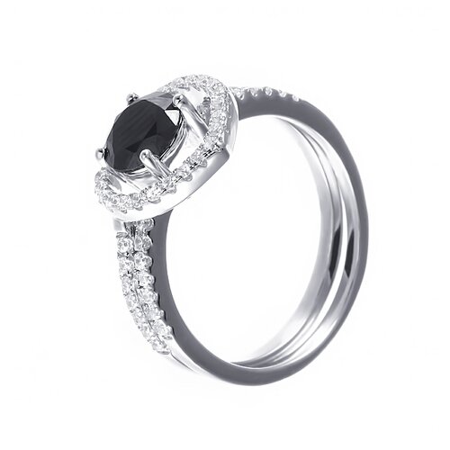 фото Element47 кольцо из серебра 925 пробы с кубическим цирконием r-f0321_ko_004_wg, размер 18.25