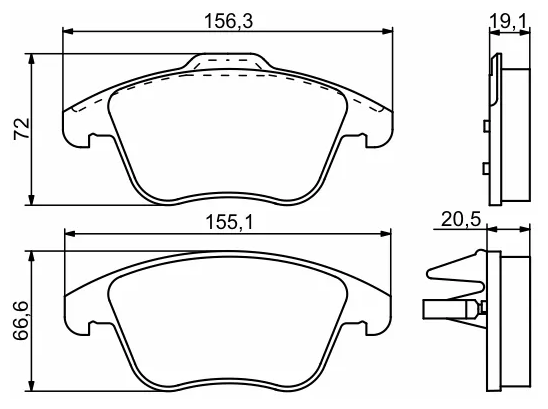 Дисковые тормозные колодки передние BOSCH 0986494169 (1 шт.)