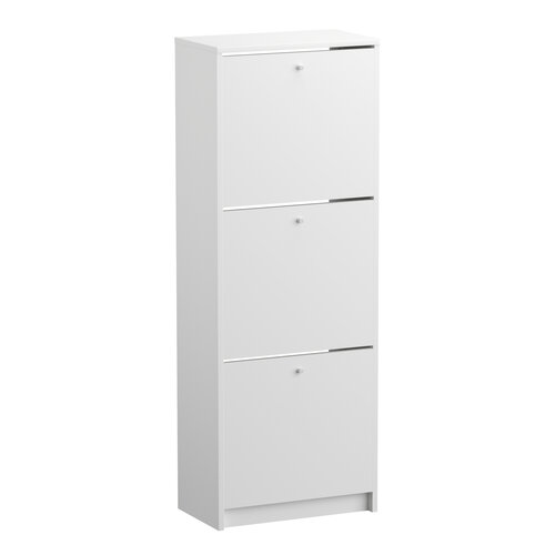 Обувница ТЕВИ с тремя отделениями для прихожей балкона ШхГхВ 49х28х135 см ЛДСП белый 6028₽