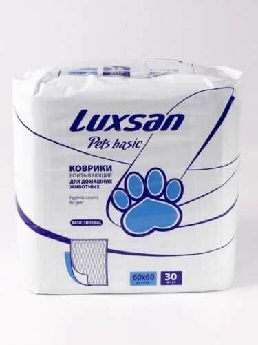 Пеленки для собак впитывающие Luxsan Pets Basic 60х60 см 60 см 60 см 30 шт. белый