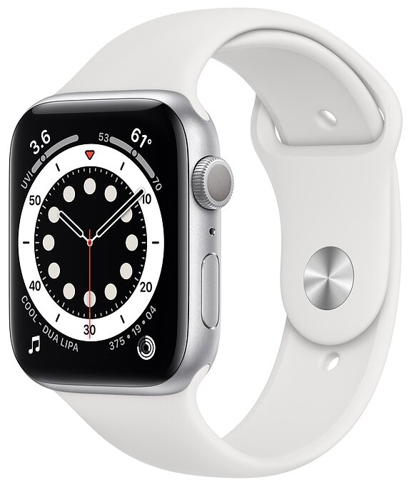 Умные часы Apple Watch Series 6 GPS 44mm Aluminum Case with Sport Band — купить по выгодной цене на Яндекс.Маркете