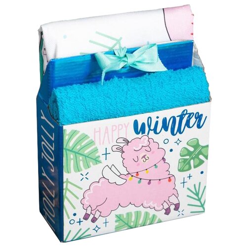 фото Этель набор полотенец fun winter holidays кухонное белый/синий