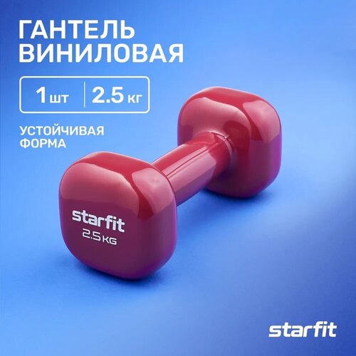 Гантель виниловая STARFIT DB-105 2,5 кг, фиолетовый (гранатовый)