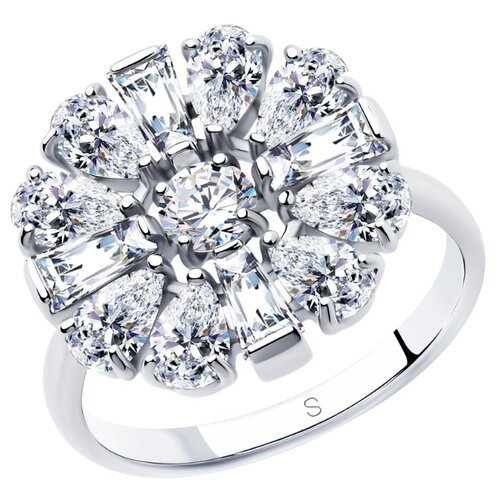 фото Sokolov кольцо из серебра с фианитами 94013054, размер 16.5