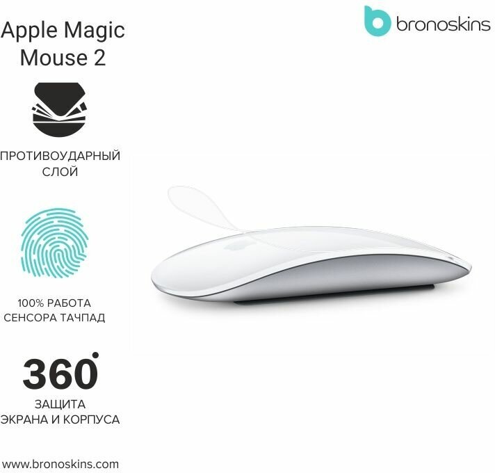 Защитная пленка для мышки Apple Magic Mouse 2 (Текстурная, Top - Защита верхней крышки)