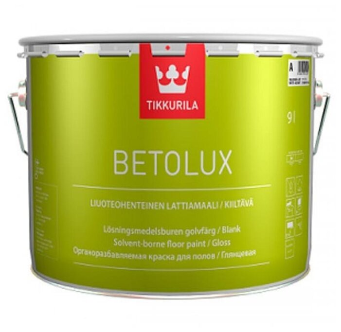 Купить Краска алкидная Tikkurila Betolux глянцевая 9 л по низкой цене с ...