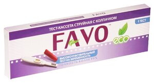 Фото Тест FAVO на беременность кассетный струйный с колпачком