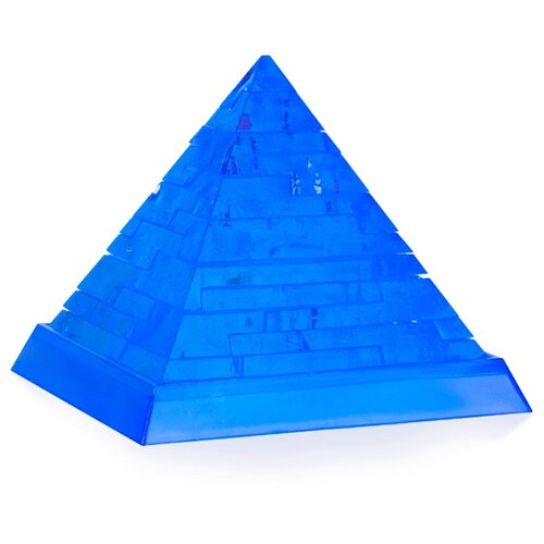 Головоломка Crystal Puzzle Пирамида со светом синяя