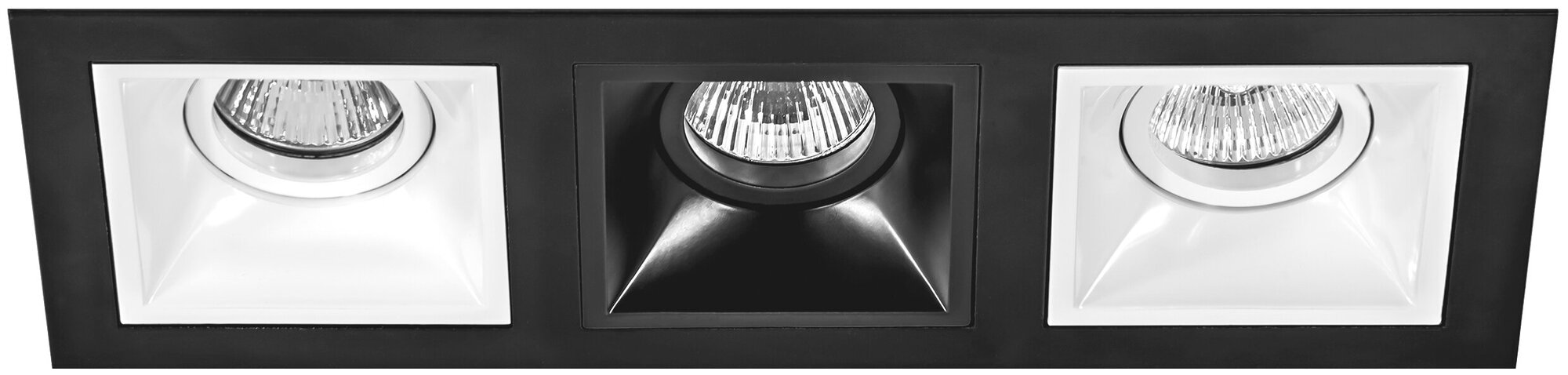 Встраиваемый светильник Lightstar Domino D537060706, GU5.3, 150Вт, кол-во ламп:3шт, Черный