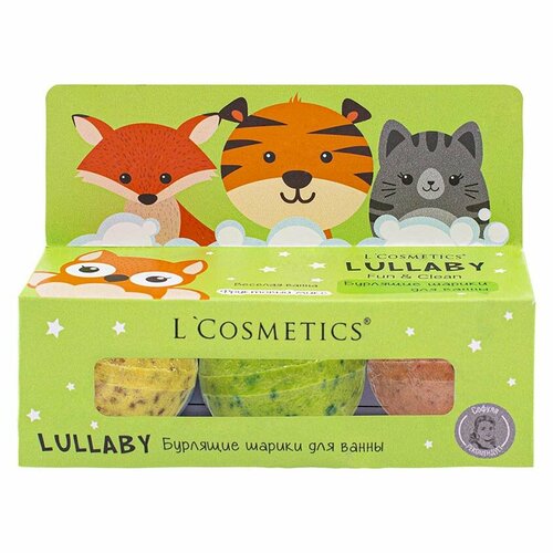 LCosmetics Lullaby Бурлящие шарики для ванны, зеленый, 16 мл, 165 г