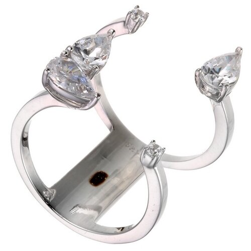 фото Element47 широкое ювелирное кольцо из серебра 925 пробы с кубическим цирконием f-642r_xxx_wg, размер 17